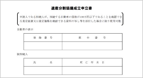 遺産分割協議成立申立書